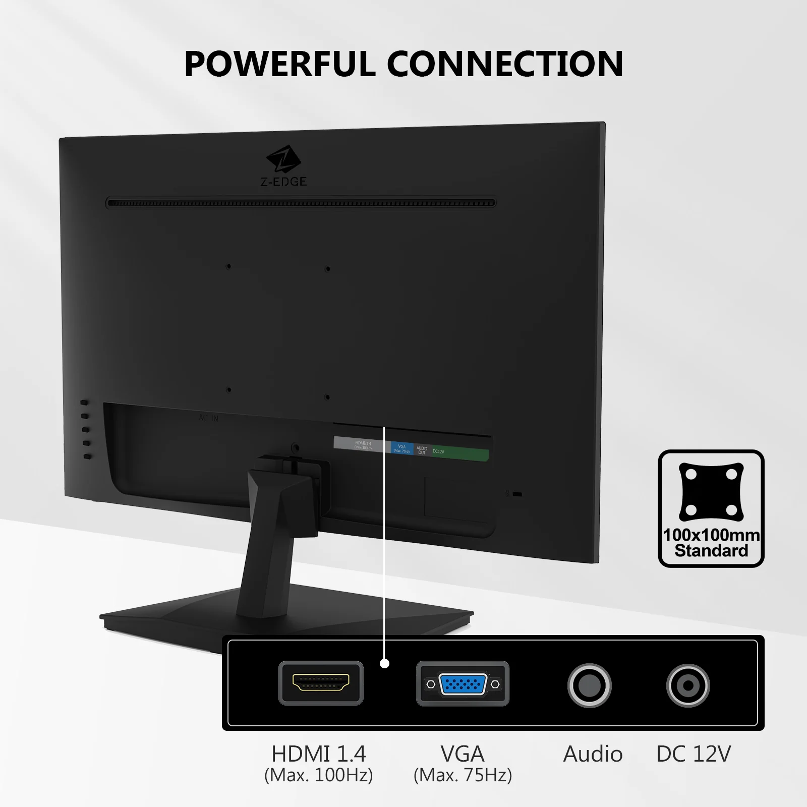 24 inch Monitor, Z-Edge Computer Monitor, Full HD 1920 x 1080p IPS Display 100Hz PC Monitor with HDMI, VGA, Frameless, Anti-Glare Screen - Image 6