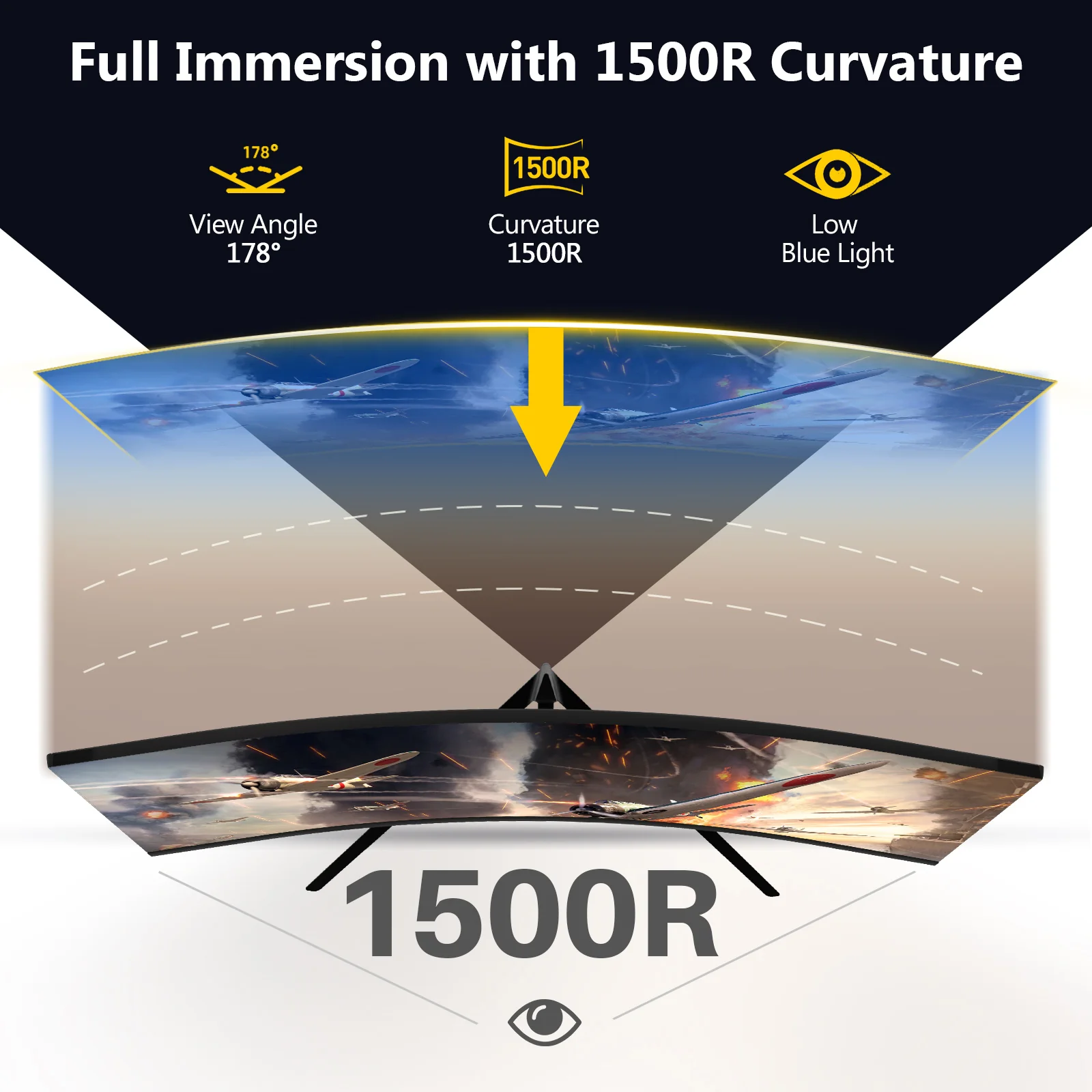 Z-EDGE 27" 200Hz Curved Gaming Monitor 1ms Full HD 1080P, HDMI & DP Port, Support Wall Mount - Image 4
