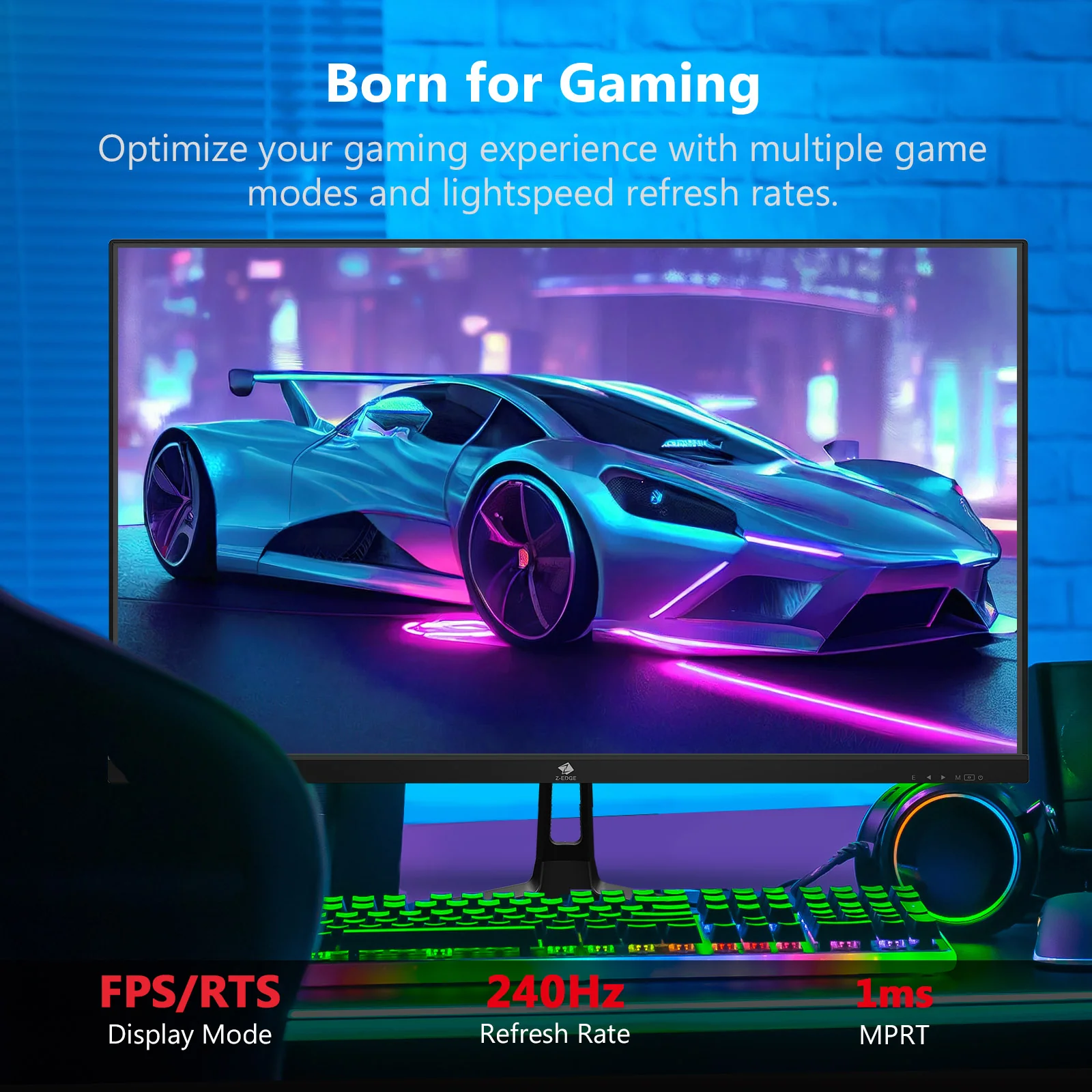 Z-EDGE UG27PJ 27'' 240Hz Gaming Monitor - Image 3