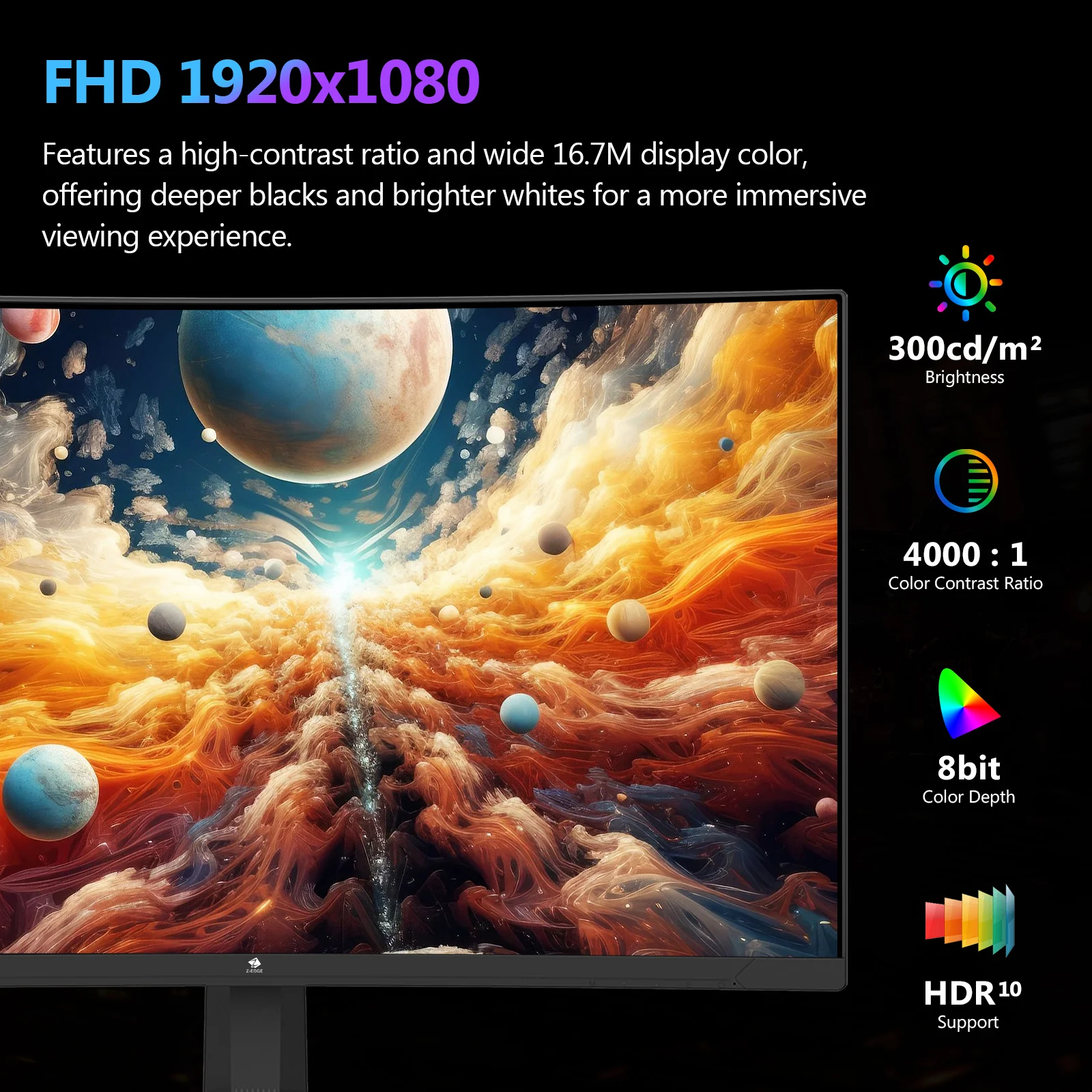 Z-EDGE UG27S 27" 300Hz Curved Gaming Monitor - Image 4