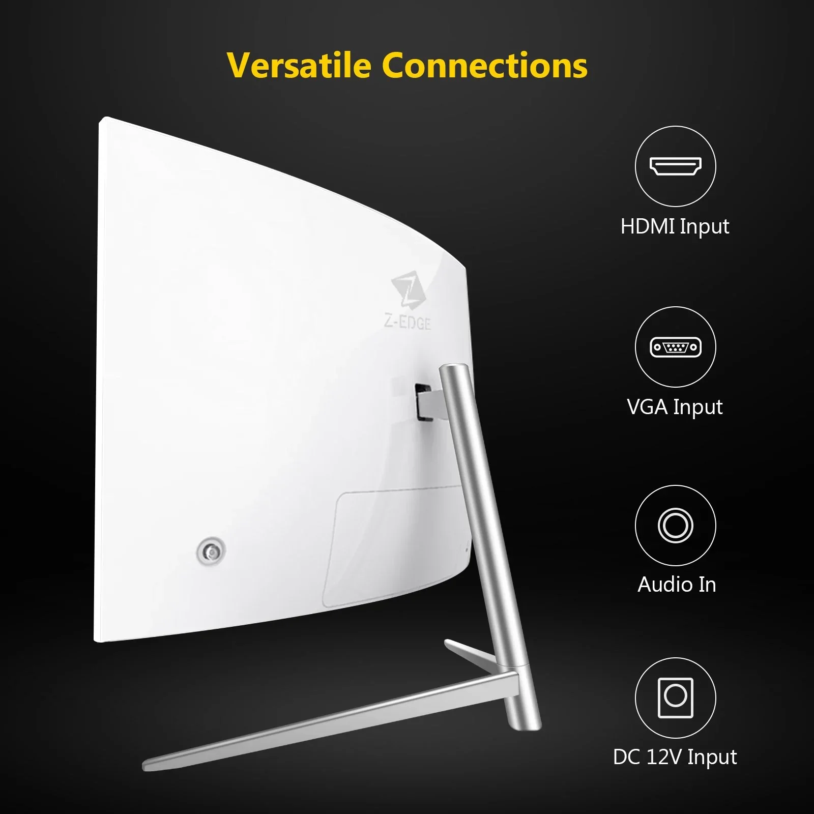 Refurbished: Z-EDGE 27 Inch Curved Monitor FHD 75Hz 5ms Frameless Design, HDMI & VGA Port - Image 4