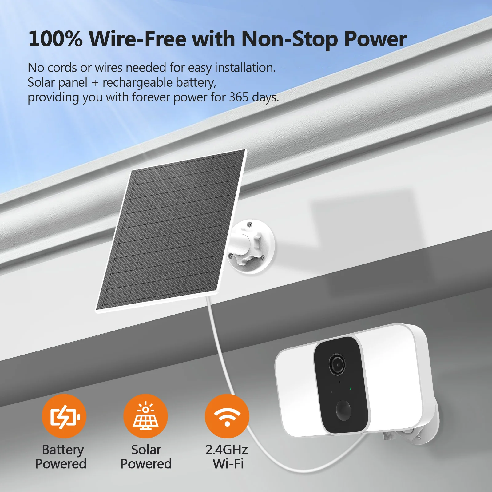 SL01 Wireless Floodlight Camera with Solar Panel, Includes 16GB MicroSD Card - Image 5