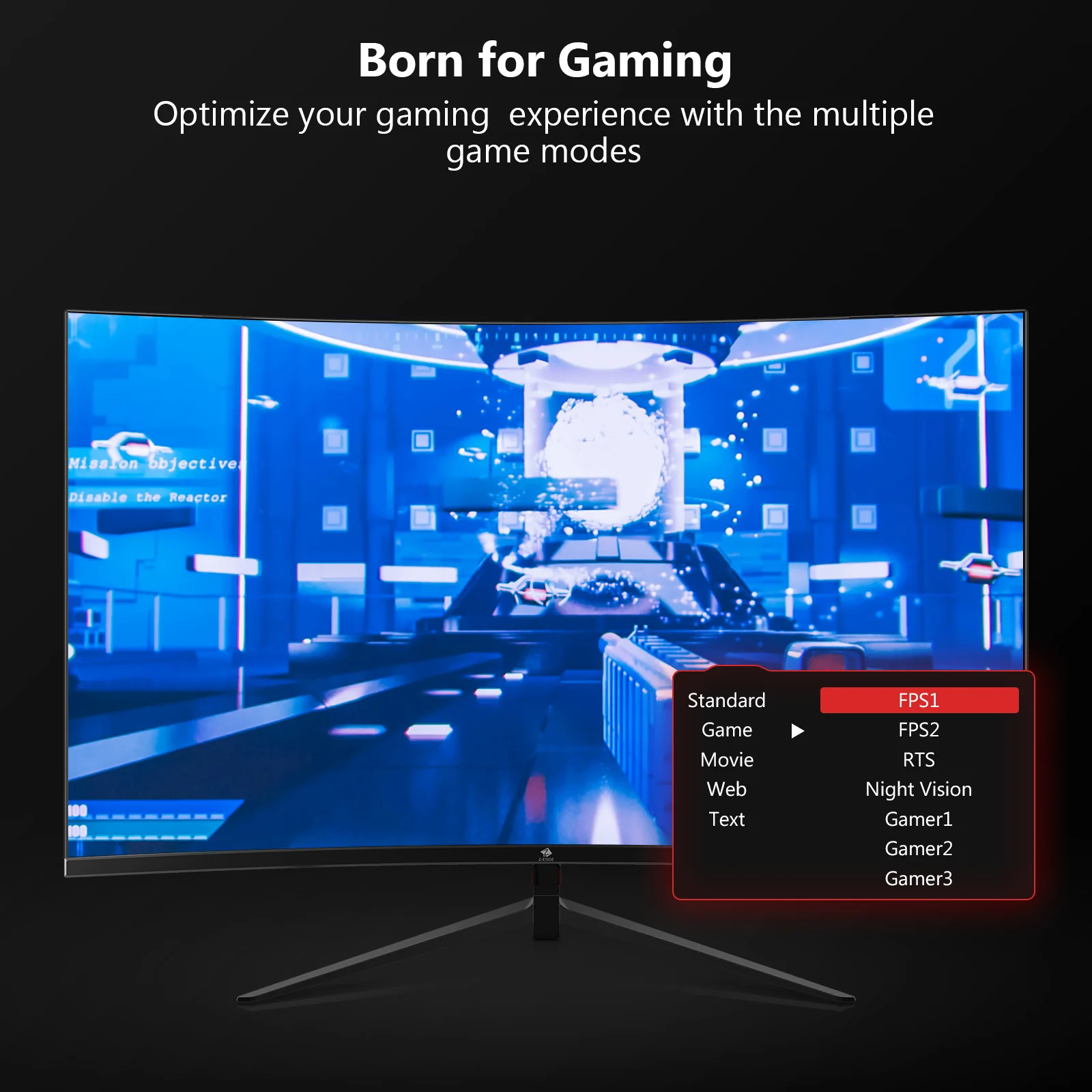 Z-EDGE 24" 1080P Full HD 200Hz 1ms Ultra Thin Frame Curved Gaming Monitor, HDMI, DP - Image 8