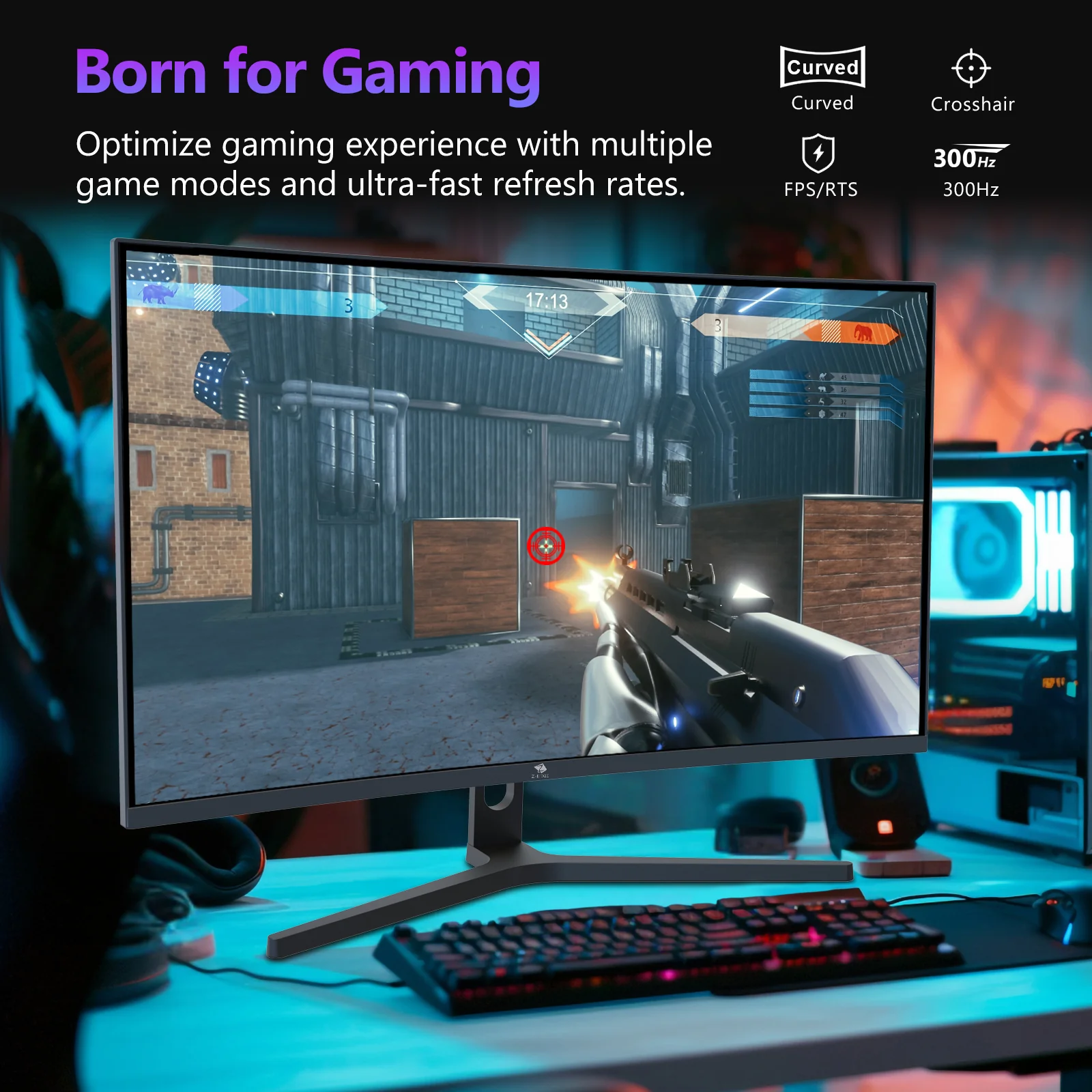 Z-EDGE UG27H 27" 300Hz Curved Gaming Monitor - Image 3