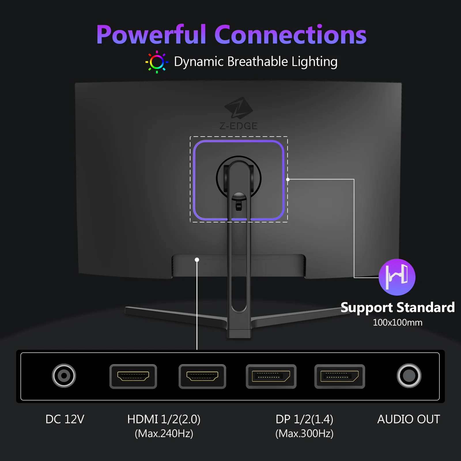 Z-EDGE UG27H 27" 300Hz Curved Gaming Monitor - Image 7