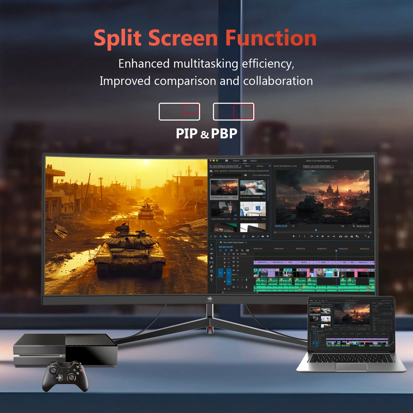 Z-EDGE 30" Ultrawide Curved Gaming Monitor 200Hz 1ms WFHD 21:9, Frameless LED Monitor, HDMI & DP, Universal Mount Compatible - Image 4
