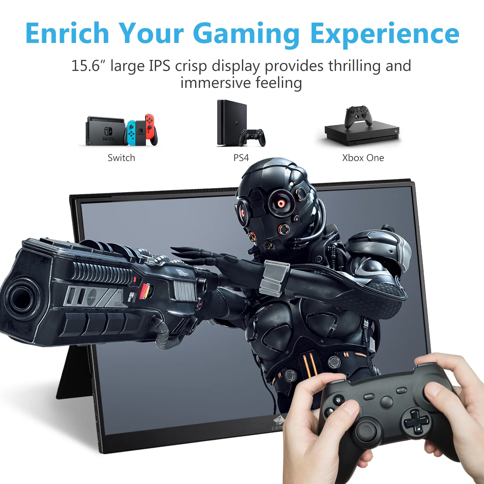 Z-EDGE Ultra1 15.6" FHD 60Hz IPS Portable Monitor USB-C HDMI Included Magnetic Case - Image 4