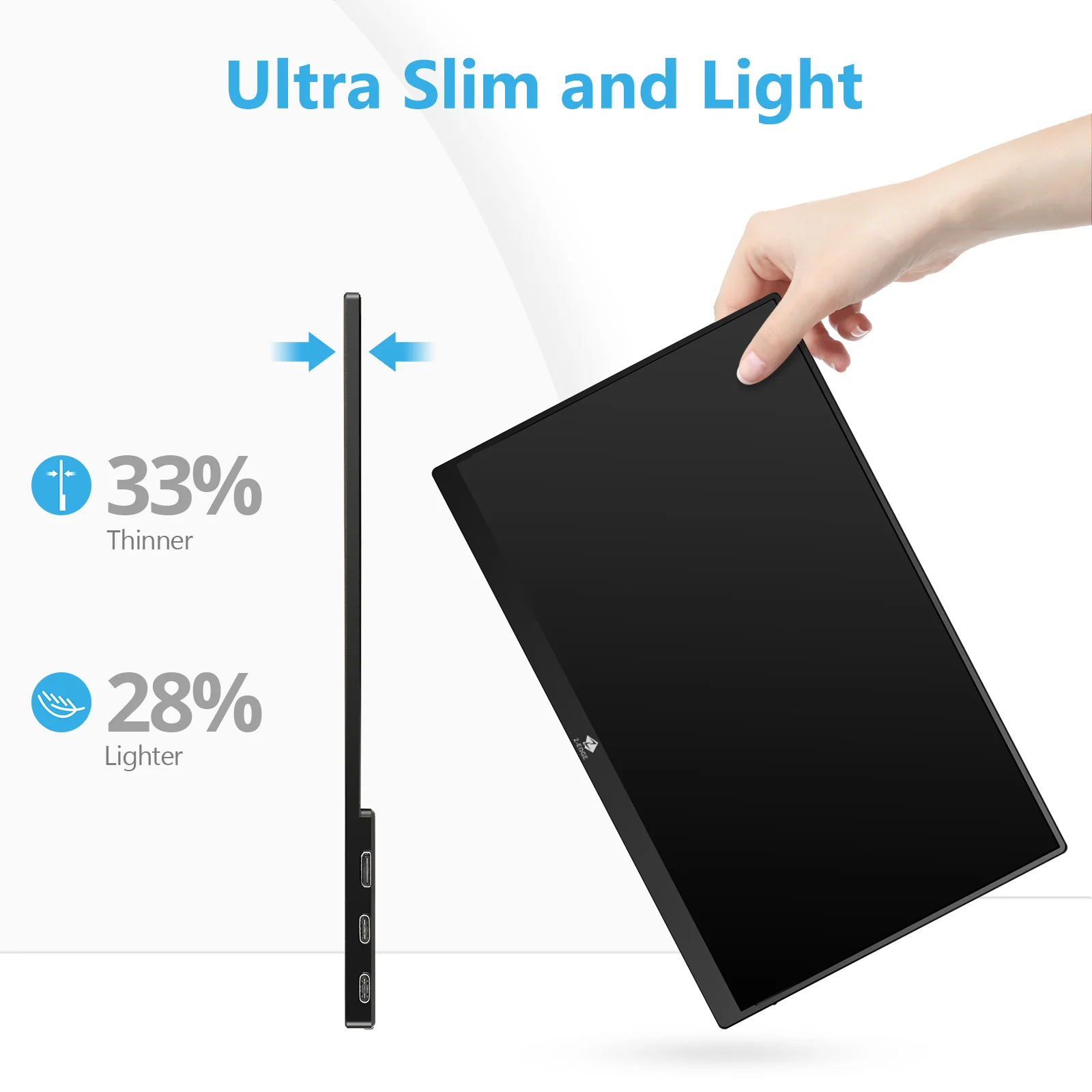 Z-EDGE Ultra1 15.6" FHD 60Hz IPS Portable Monitor USB-C HDMI Included Magnetic Case - Image 6