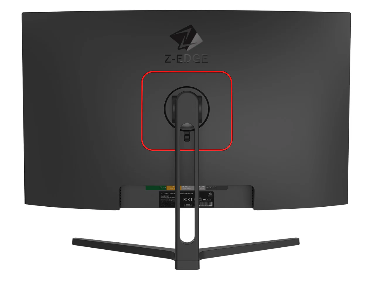 Z-Edge 27 inch Curved Gaming Monitor, FHD 1080P Gaming Monitor 165Hz VA 1ms 1500R Curved Monitor with Frameless LED, AMD Freesync Premium, 1x Display Port 1.4, 2X HDMI 2.0 - Image 4