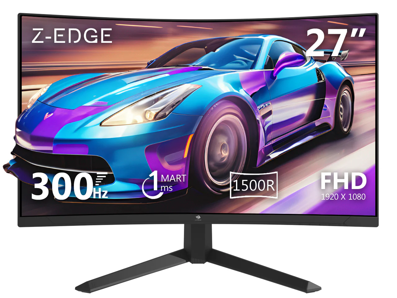 Z-Edge 27 Inch Curved Gaming Monitor 300Hz, 1ms 16:9 FHD 1080P Frameless, Eye Care, 2 DP, 2HDMI - Image 5