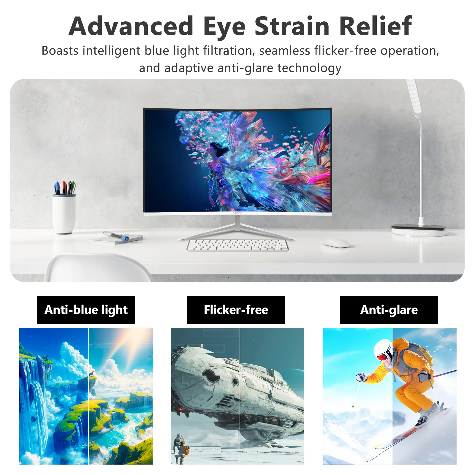 Z-EDGE U24C 24" 100Hz FHD Curved Monitor - Image 6
