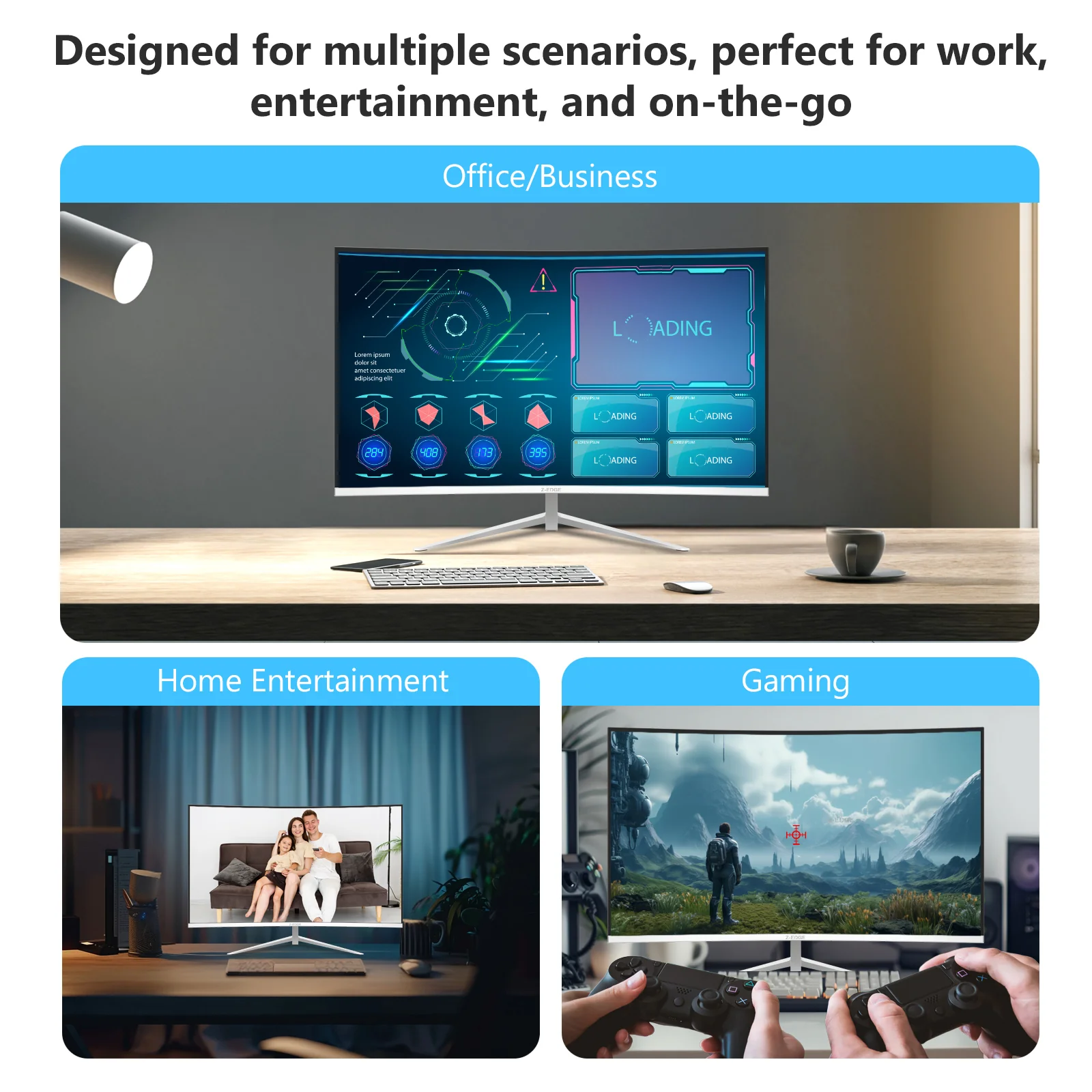 Z-EDGE U24C 24" 100Hz FHD Curved Monitor - Image 7