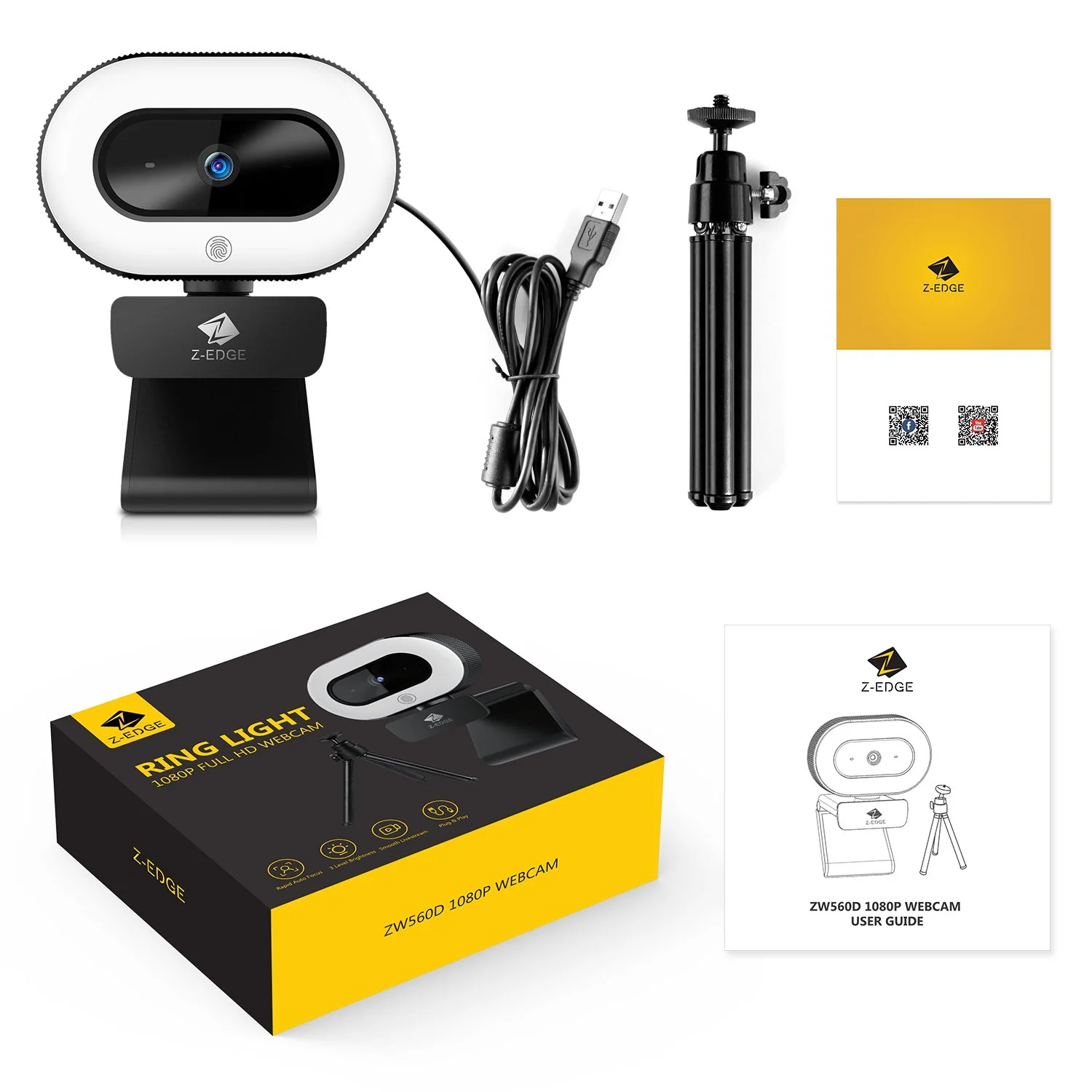 Z-EDGE ZW560D Full HD 1080P Webcam Auto Focus Web Camera for PC/Desktop/Laptop, Built-in Full Directional Microphone, Plug & Play, Compatible with Windows/Android/MAC OS, With Tripod - Image 9